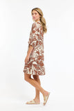 365 Days - Belinda Print Dress - Pecan/White