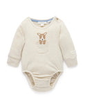 Purebaby - Peekaboo Bodysuit - Doggy - Wheat Melange