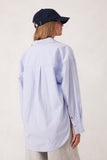 Ceres Life - Peta Oversized Shirt - White Heritage Blue Stripe