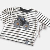 Love Henry - Baby Boys Long Sleeve Appliqué Tee - Tractor