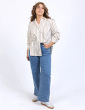 Foxwood - Walter Stripe Shirt - Vintage White