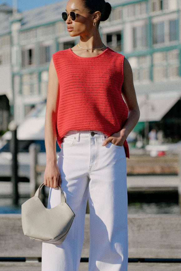 Ceres Life - Mesh Knit Tank - Heritage Red