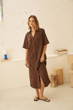 Ceres Life - Sloane Short Sleeve Midi Dress - Chocolate