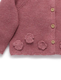 Purebaby - Crochet Flower Cardigan - Toadstool Melange