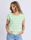 Foxwood - Manly Tee - Mint Stripe