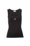 Ceres Life - Contour Rib Scoop Neck Tank - Black/White Monogram