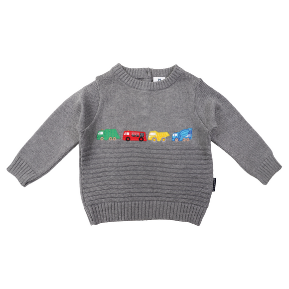 Korango - Trucks Embroidered Sweater - Charcoal