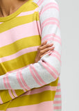 LD & Co - Crazy Stripe Crew - Chartreuse