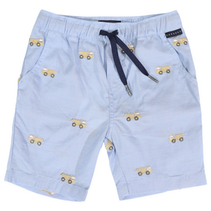 Korango - Embroidered Truck Chambray Shorts - Light