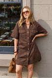 Ceres Life - Bonnie Relaxed Shirt Dress - Chocolate