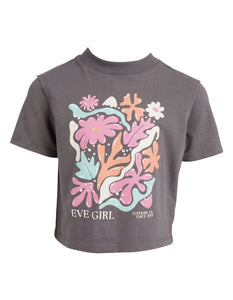 Eve Girl - Coral Garden Tee - Charcoal