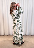 Beautiful Stories - Olive Bloom Dress - Beige/Green