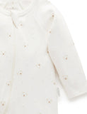 Purebaby - 2 Pack Zip Growsuit - Vanilla Bear