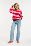 Urban Luxury - Striped Jumper - Red/Pink/Burgundy