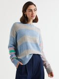 LD & Co - Lambswool Stripe Crew - Sky