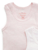 Purebaby - Rib Bodysuit 2 Pack - Pale Pink