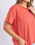 Foxwood - Hutch Stripe Tee - Grenadine / White Stripe