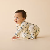 Wilson & Frenchy - Woolly Whales Organic Zipsuit With Feet