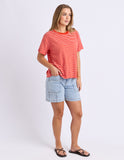Foxwood - Hutch Stripe Tee - Grenadine / White Stripe
