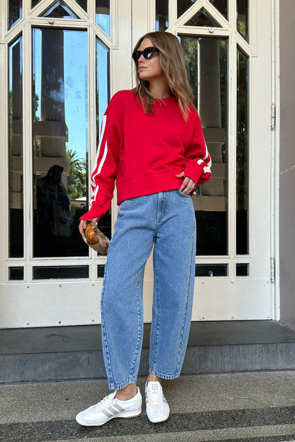 Ceres Life - Maggie Tapered Barrel Jeans - Mid Vintage Blue