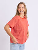 Foxwood - Hutch Stripe Tee - Grenadine / White Stripe