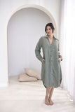 Eadie Lifestyle - Fundamental Linen Shirt Dress - Pistachio