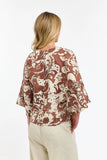 365 Days - Belinda Print Top - Pecan/White