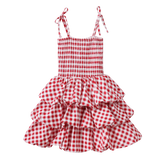 Cracked Soda - Poppy Check Bubble Dress - Red
