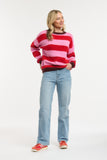 Urban Luxury - Striped Jumper - Red/Pink/Burgundy