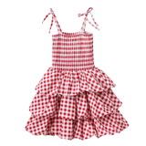 Cracked Soda - Poppy Check Bubble Dress - Red