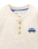 Purebaby - Thick Henley Bodysuit - Wheat Neppy