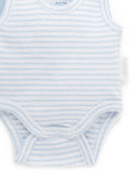 Purebaby - Rib Bodysuit 2 Pack - Pale Blue