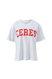 Ceres Life - Stevie Slouchy Tee - White / Chili Red Varsity