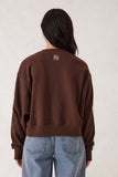 Ceres Life - Sasha Sporty Slouchy Crew - Chocolate Side Stripe