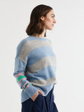 LD & Co - Lambswool Stripe Crew - Sky