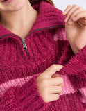 Eve Girl - Daria 1/4 Zip Knit - Cranberry