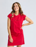 Foxwood - Signature Embroidery Tee Dress - Crimson
