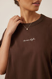 Ceres Life - Luna Relaxed Tee - Chocolate/Ceres Script