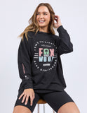 Foxwood - Vibes Long Sleeve Tee - Washed Black