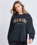 Foxwood - Metallic Interval Crew - Black with Gold