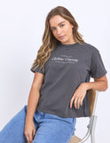 Foxwood - Line Tee - Charcoal