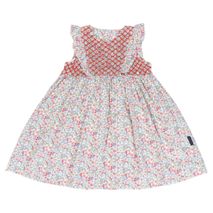 Korango - Frill Smocked Dress - Red Floral
