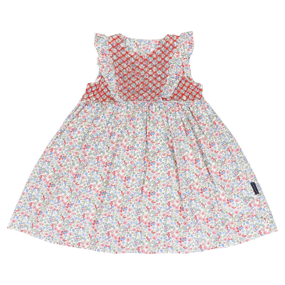 Korango - Frill Smocked Dress - Red Floral