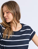 Foxwood - Manly Tee - Navy Stripe