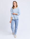Foxwood - Jayne Throw On - Sky Blue/White Stripe