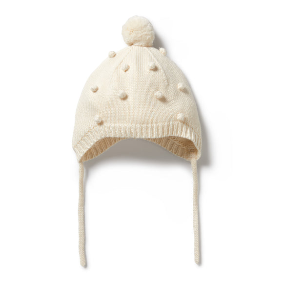 Wilson & Frenchy - Ecru Knitted Bauble Bonnet