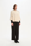 Tirelli - Contrast Stitch Detail Knit - Cream