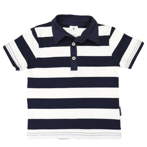 Korango - Striped Polo - Navy Stripe