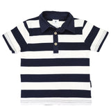Korango - Striped Polo - Navy Stripe