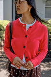 Ceres Life - Nelly Long Sleeve Knit Cardi - Fiery Red